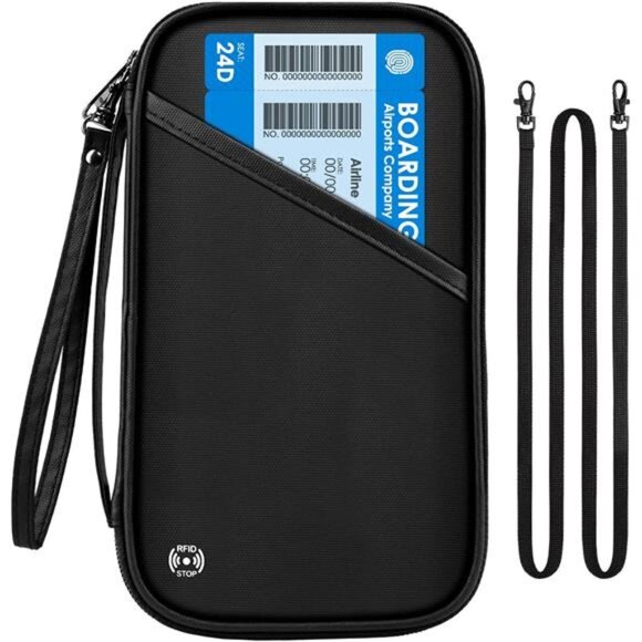 RFID Travel Passport Holder for Family - Large, Wallet Holder for Family Men - Picture 1 of 7